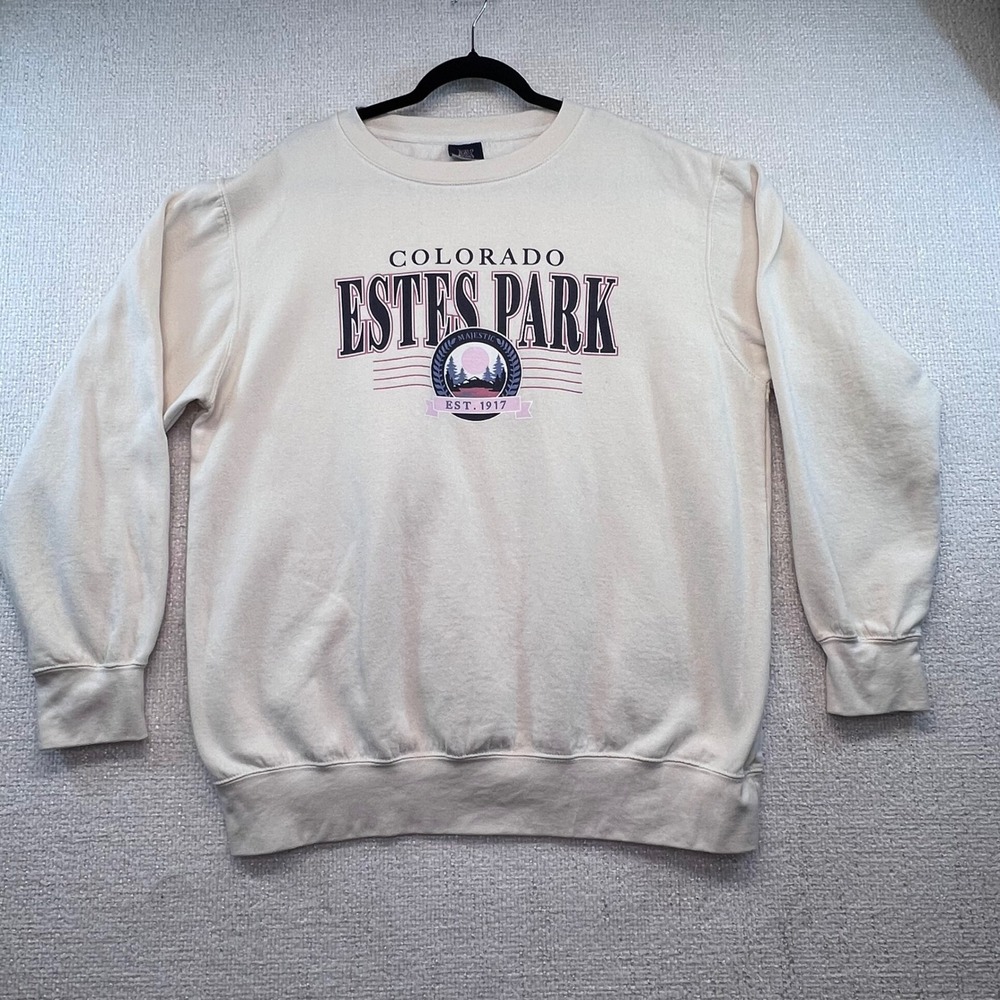 MV Sport Colorado Estes Park‎ Sweatshirt Crewneck Pullover Beige XL